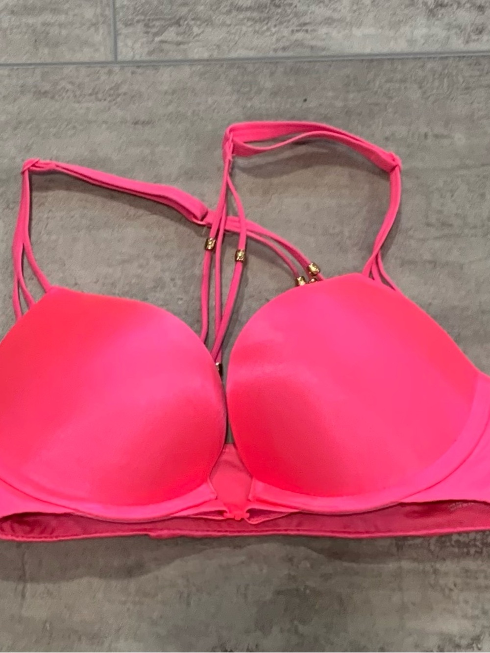 Victoria's Secret Neon Pink Strappy Push-Up Bra